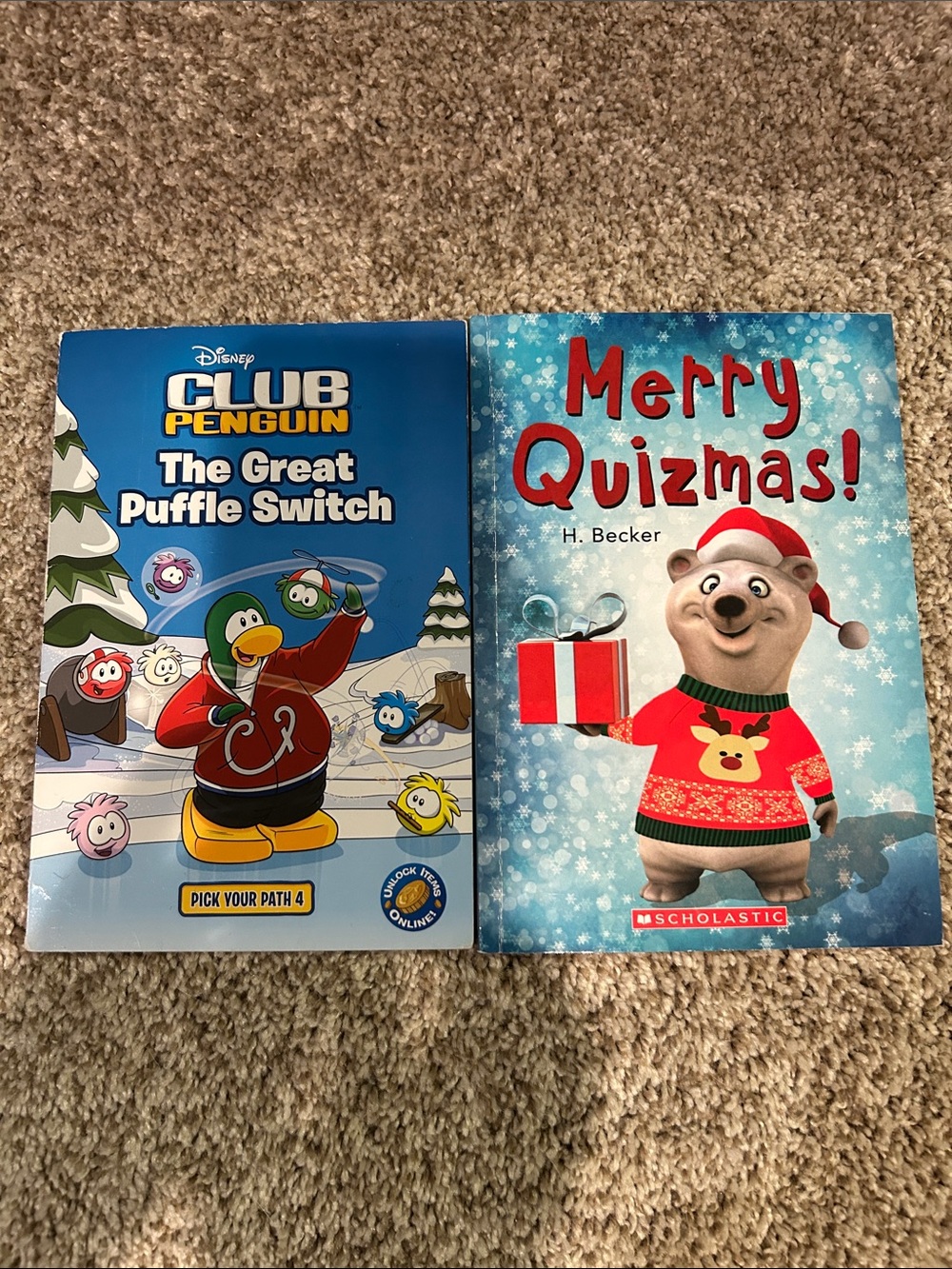 Christmas Club Penguin The Great Puffer Switch Book & Merry Quizmas Book